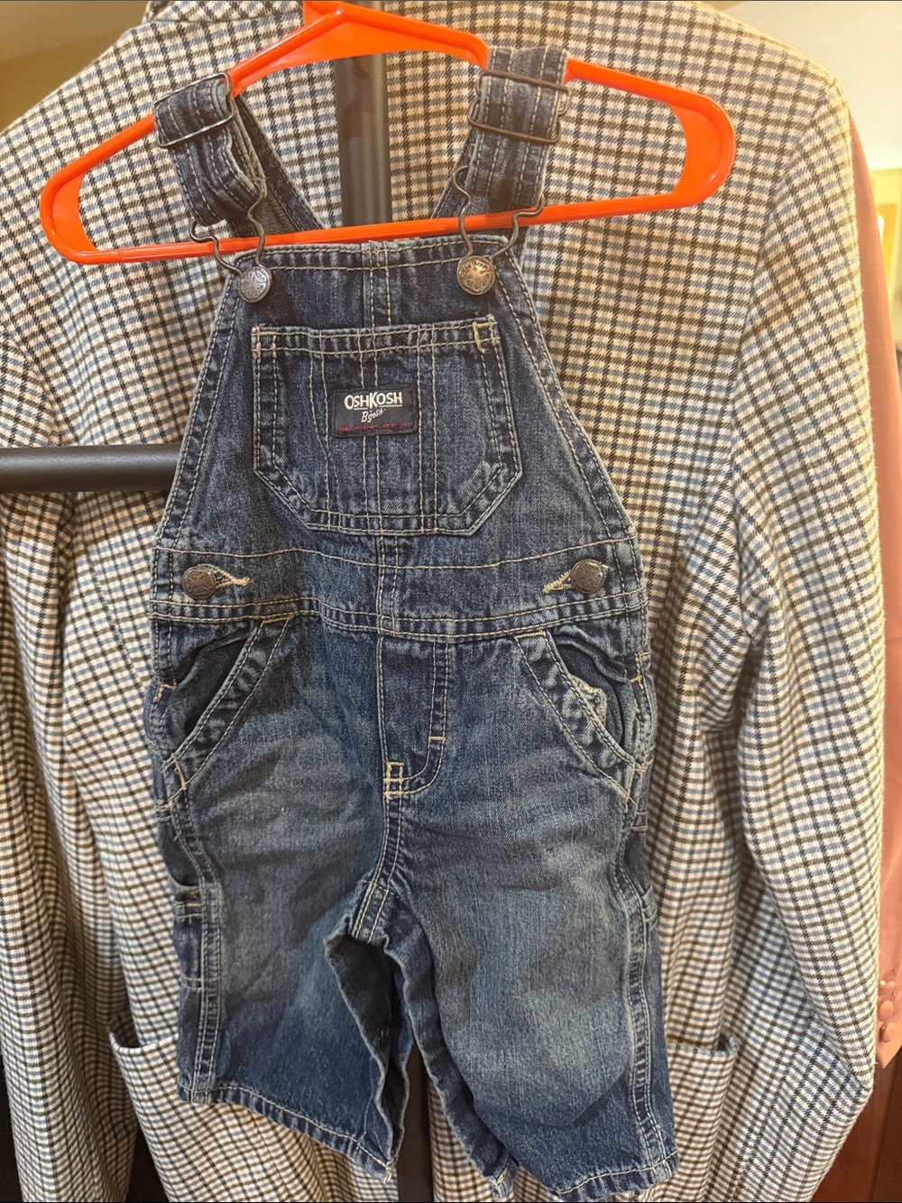 OshKosh B'gosh Dark Blue Denim Short Overalls